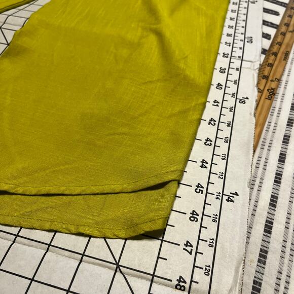 Adjustable Spaghetti Strap Wide leg Oversized Jumpsuit Pockets Green Yellow Sz M - Picture 10 of 10